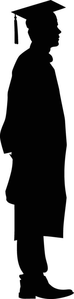 AI generated Silhouette man wear graduating hat black color only vector