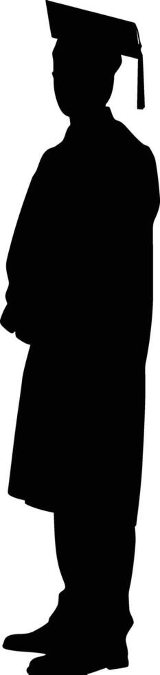 AI generated Silhouette man wear graduating hat black color only vector