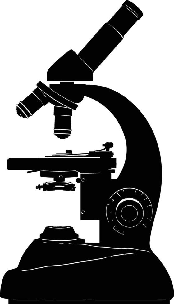 AI generated Silhouette microscope black color only vector