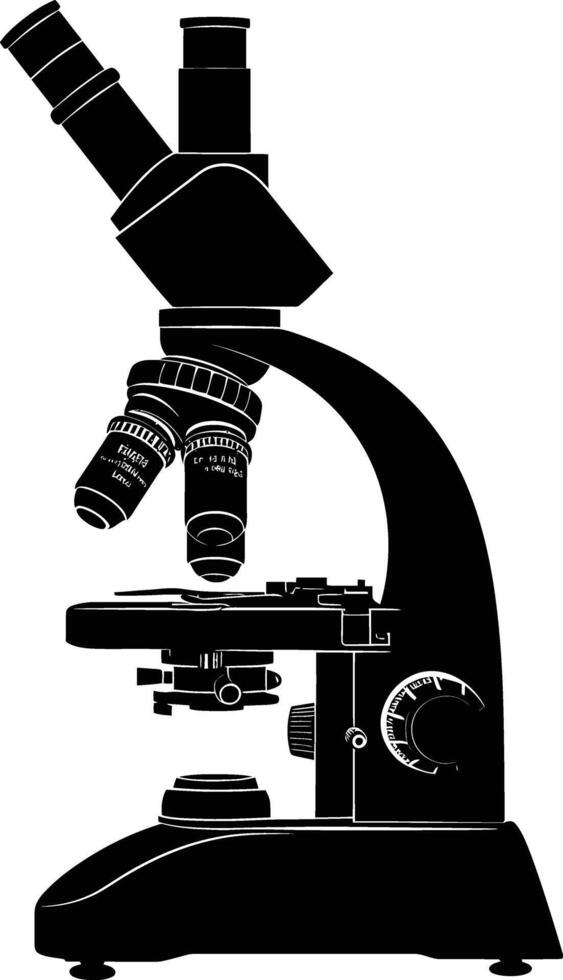 AI generated Silhouette microscope black color only vector