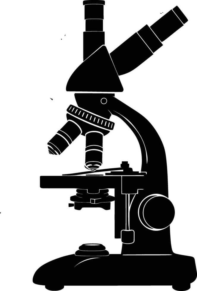 AI generated Silhouette microscope black color only vector