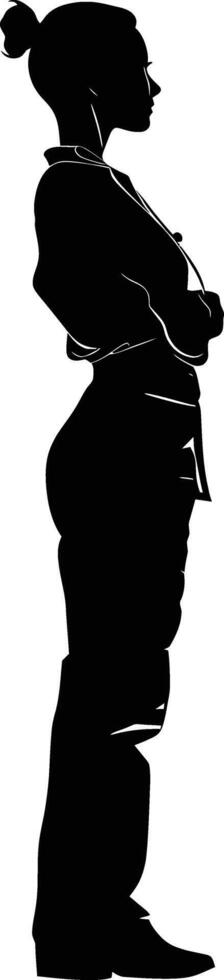 AI generated Silhouette nurse black color only full body vector