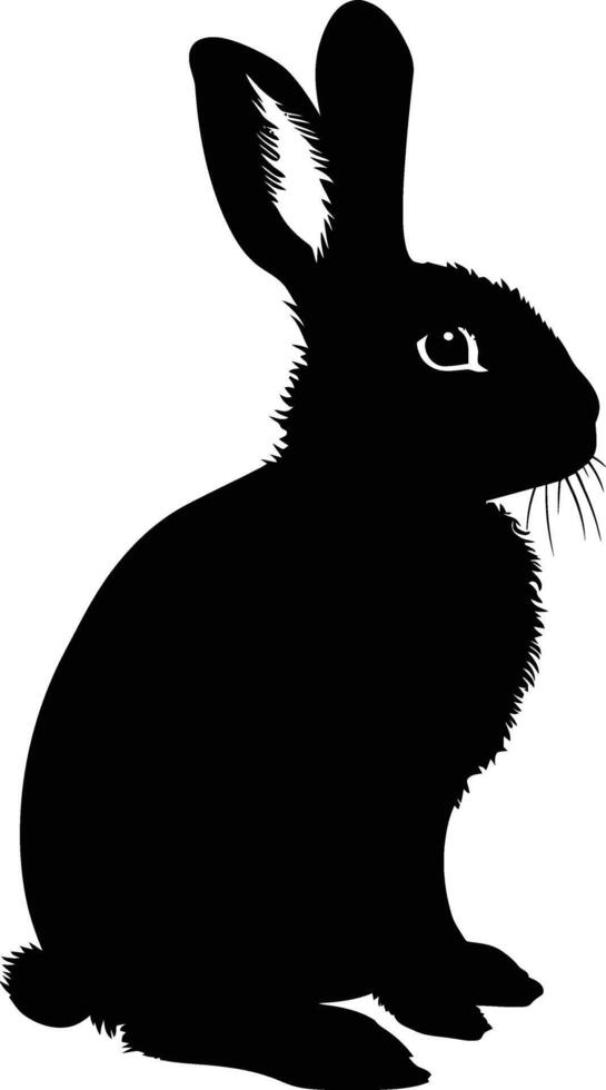 AI generated Silhouette rabbit black color only full body vector