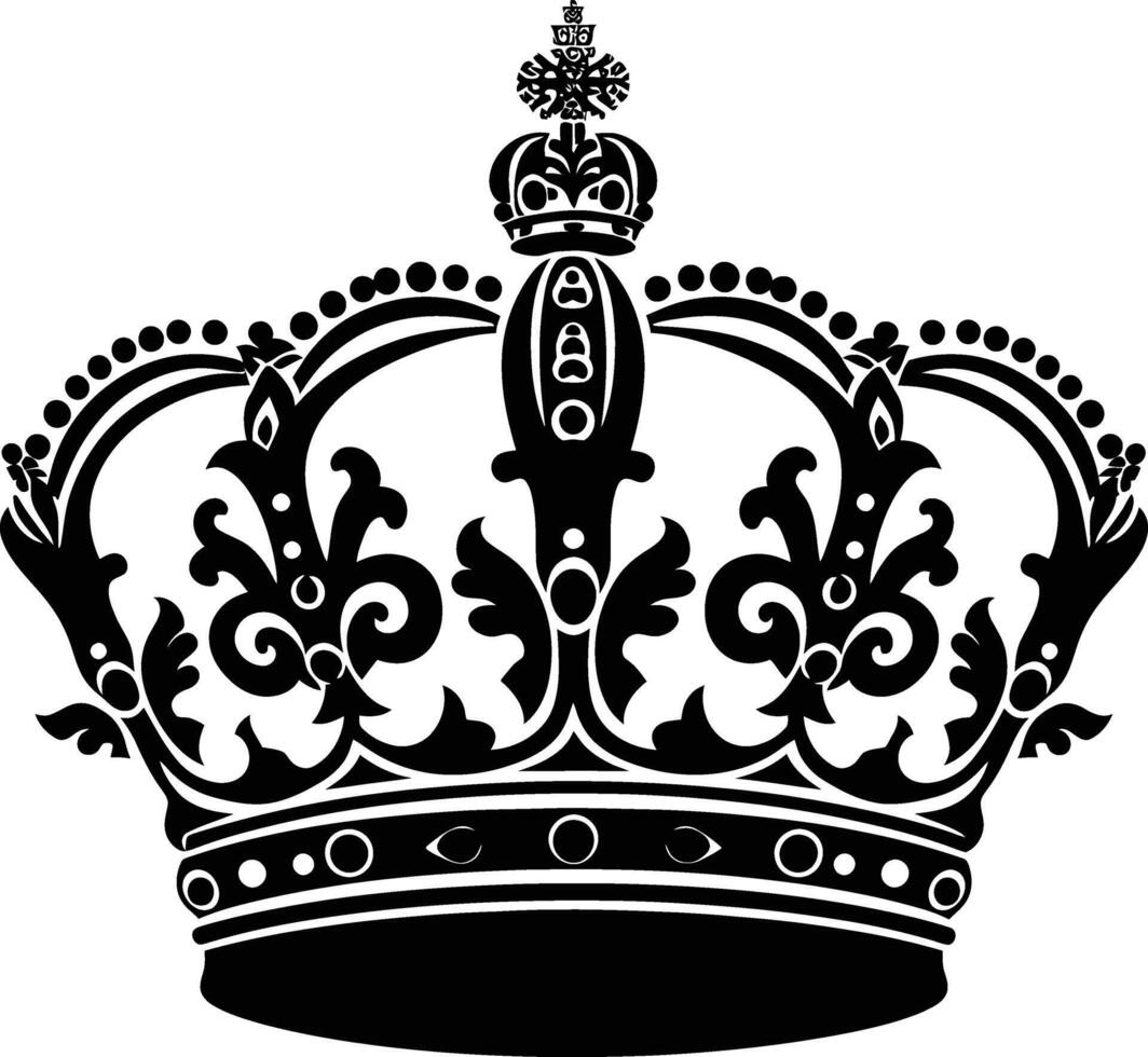 AI generated Silhouette queen crown black color only vector