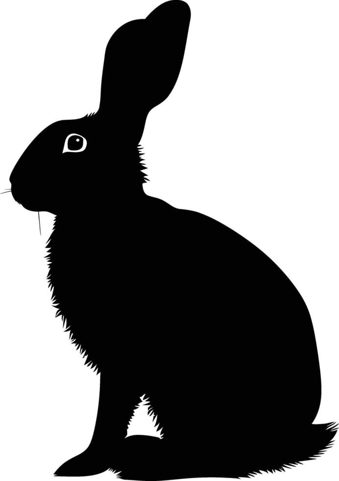 AI generated Silhouette rabbit black color only full body vector