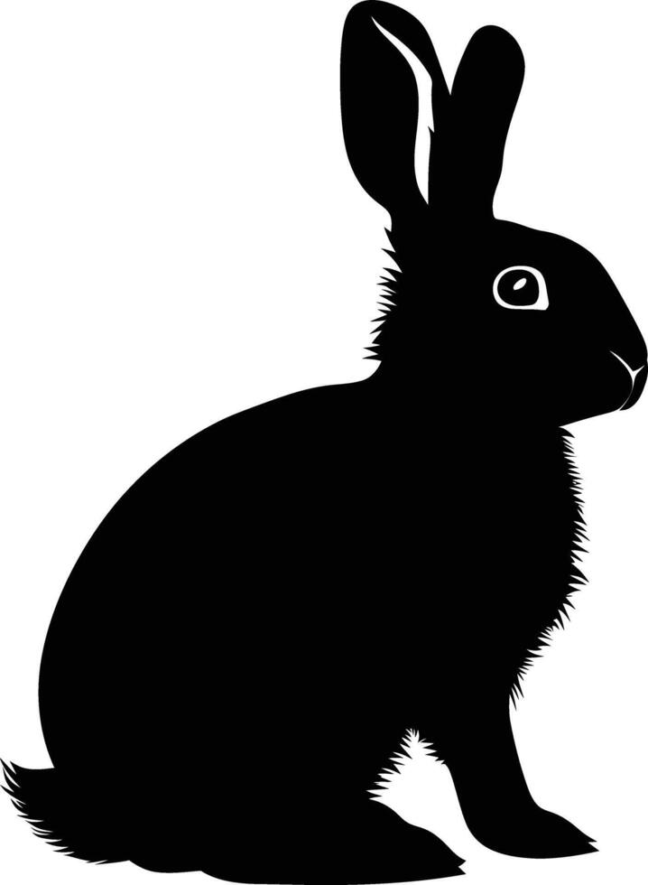 AI generated Silhouette rabbit black color only full body vector