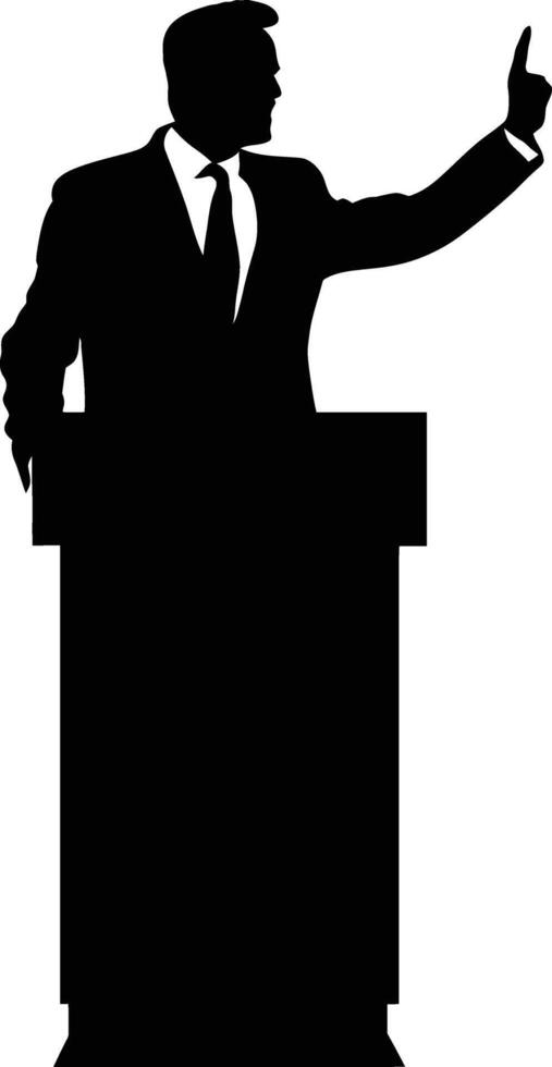 AI generated Silhouette election black color only full body vector