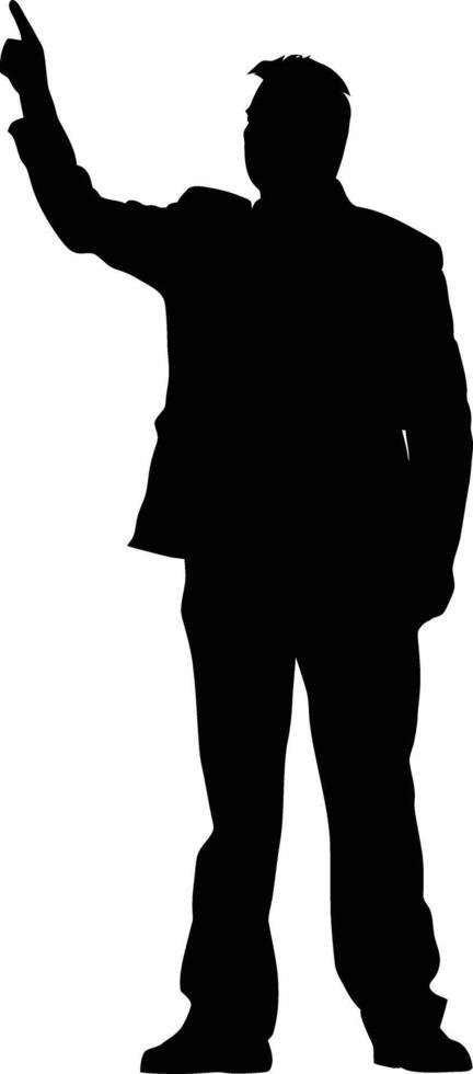 AI generated Silhouette election black color only full body vector