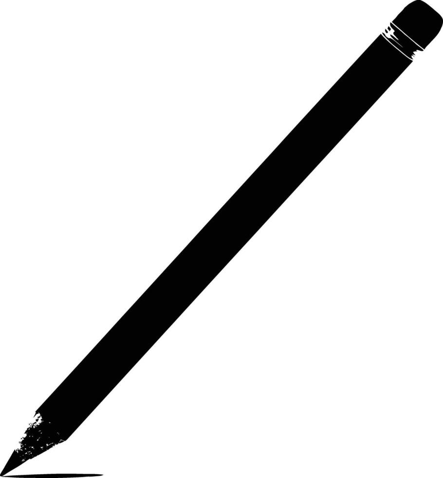 AI generated Silhouette pencil black color only vector