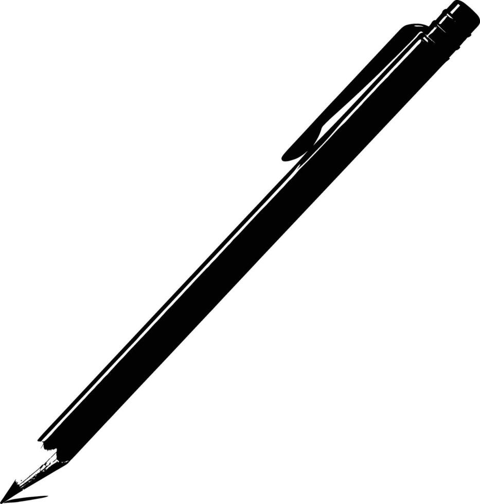 AI generated Silhouette pencil black color only vector