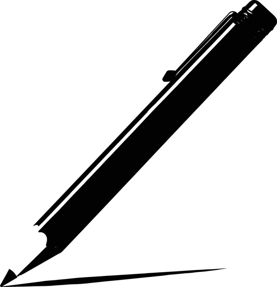 AI generated Silhouette pencil black color only vector