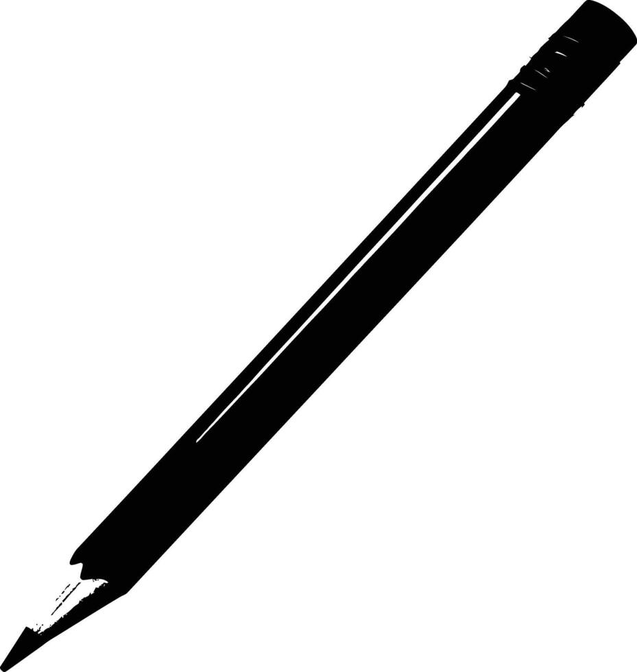 AI generated Silhouette pencil black color only vector