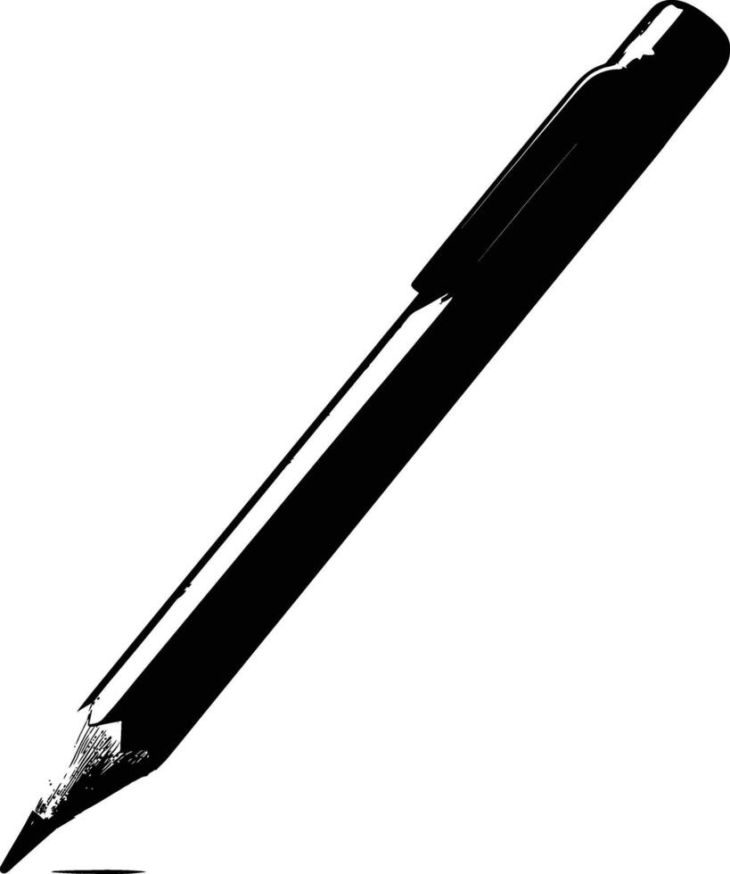 AI generated Silhouette pencil black color only vector