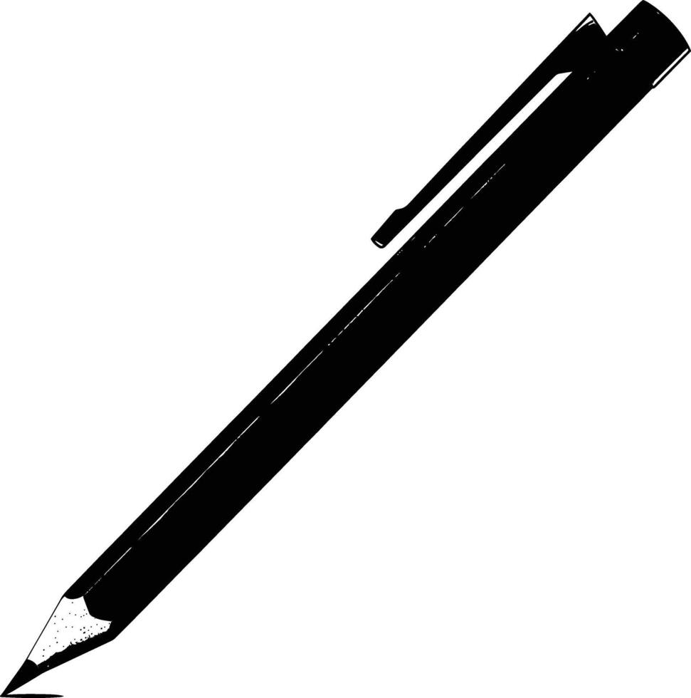 AI generated Silhouette pencil black color only vector