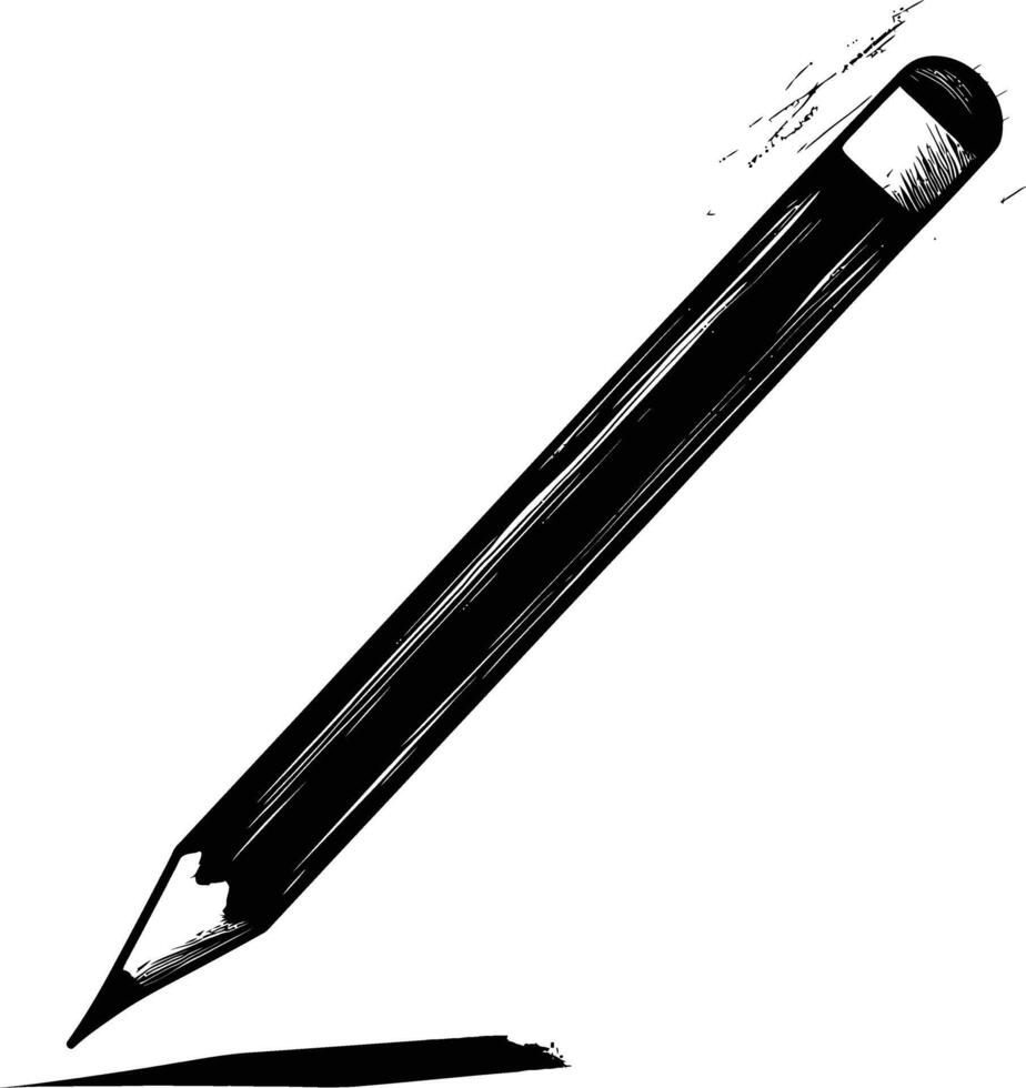 AI generated Silhouette pencil black color only vector