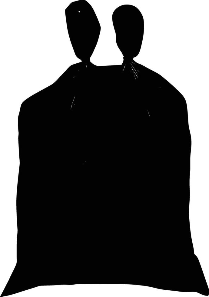 AI generated Silhouette plastic bag black color only vector