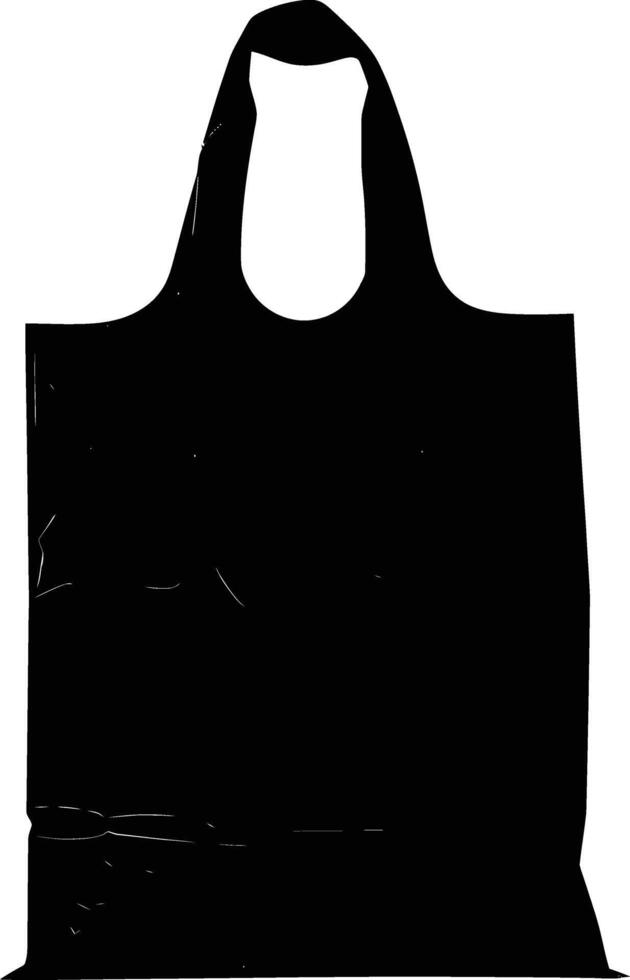 AI generated Silhouette plastic bag black color only vector