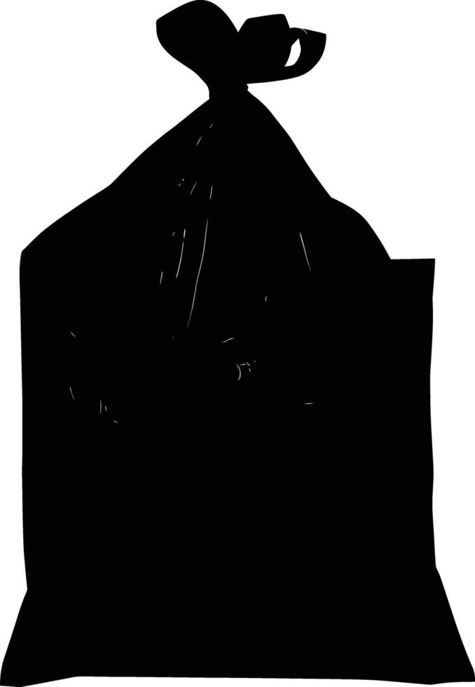 AI generated Silhouette plastic bag black color only vector