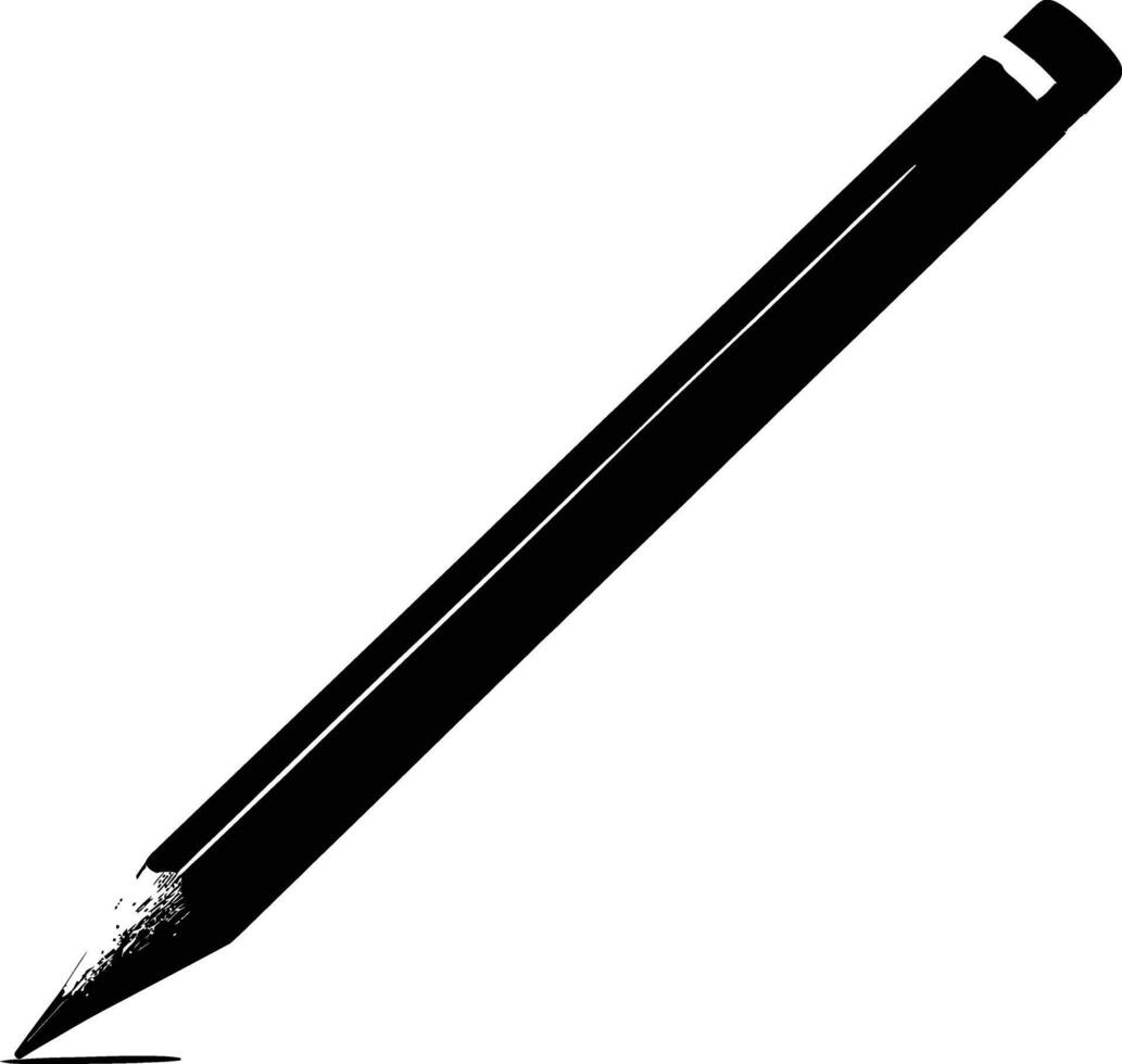 AI generated Silhouette pencil black color only vector