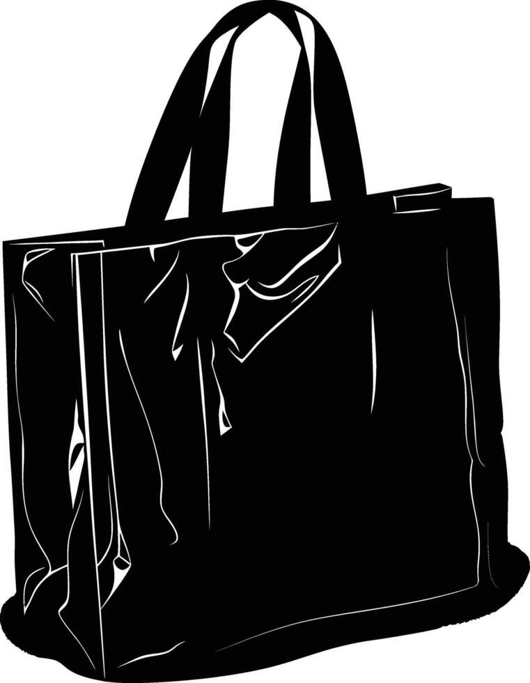 AI generated Silhouette plastic bag black color only vector