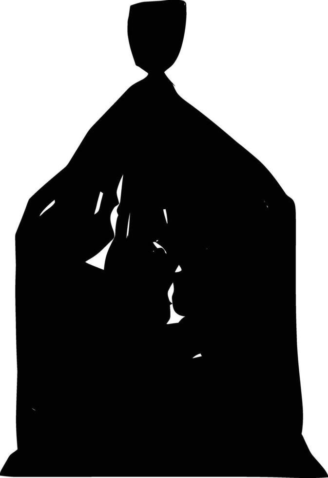 AI generated Silhouette plastic bag black color only vector