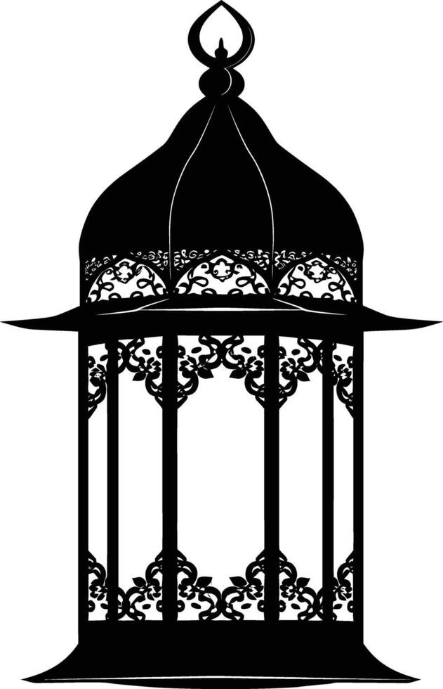 ai generado silueta bendición Ramadán vibraciones linterna negro color solamente vector