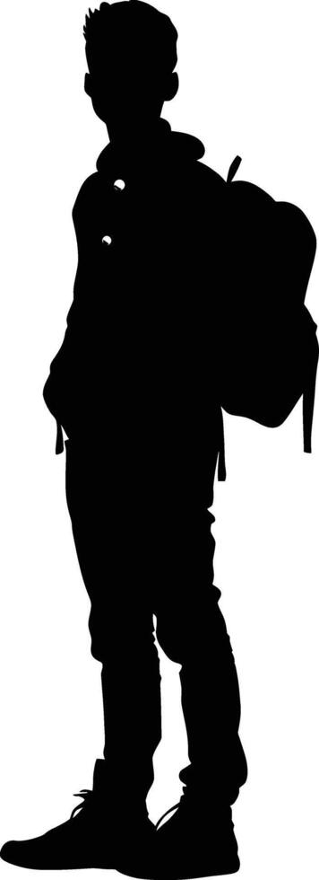 AI generated Silhouette the student black color only full body vector