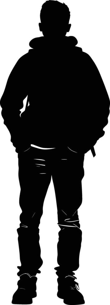 AI generated Silhouette the student black color only full body vector