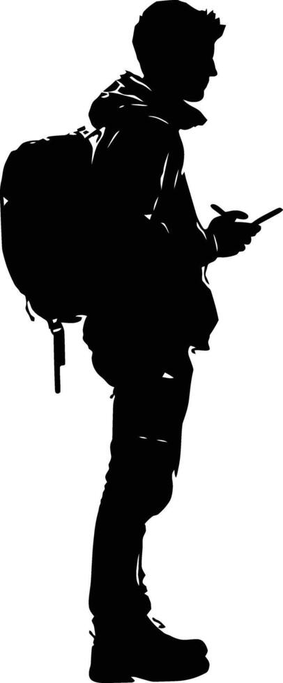 AI generated Silhouette the student black color only full body vector