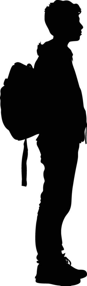 AI generated Silhouette the student black color only full body vector