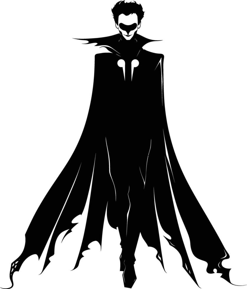 AI generated Silhouette vampire black color only full body vector