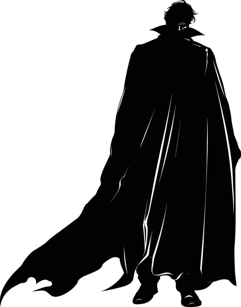 AI generated Silhouette vampire black color only full body vector