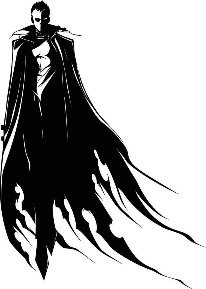 AI generated Silhouette vampire black color only full body vector