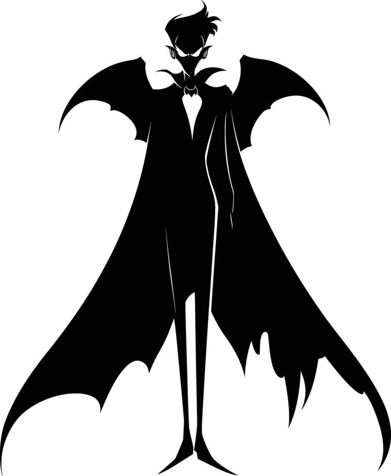 AI generated Silhouette vampire black color only full body vector