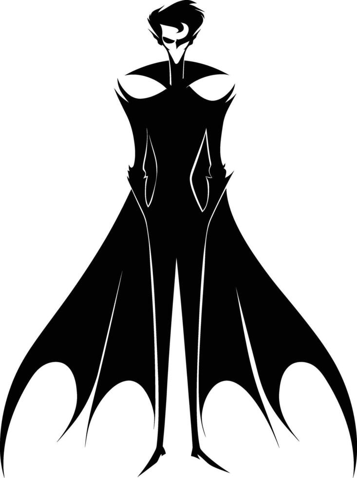 ai generado silueta vampiro negro color solamente lleno cuerpo vector