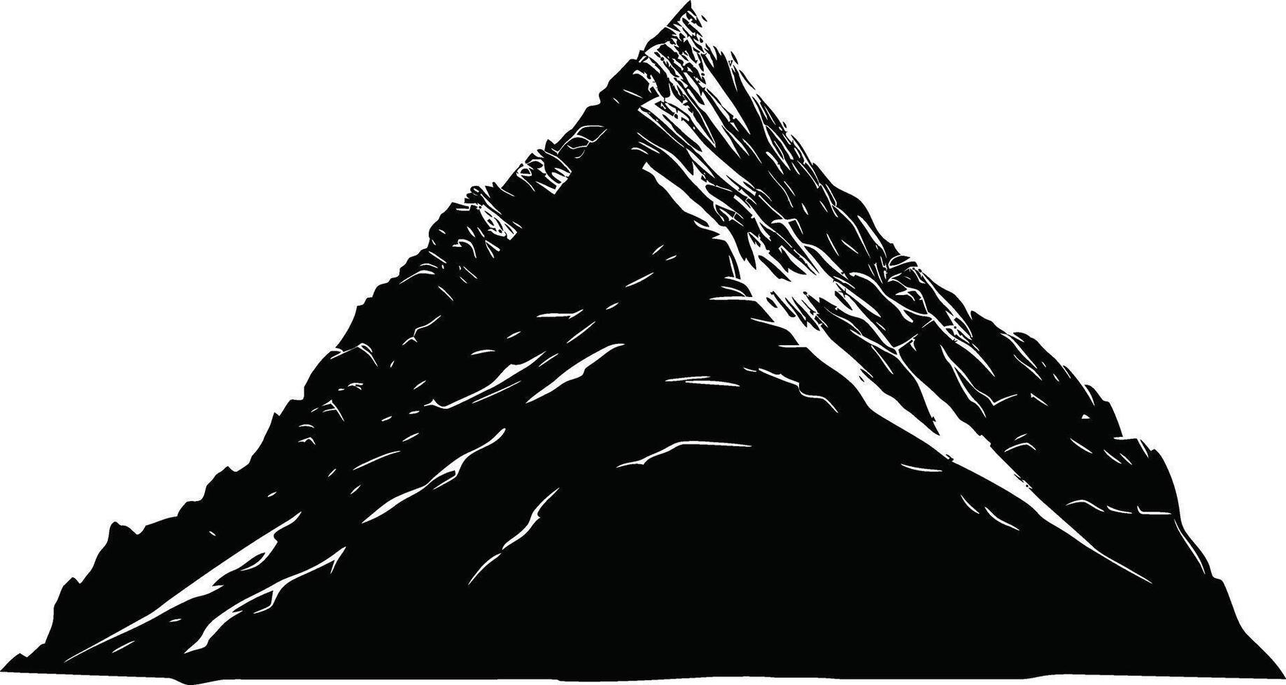 AI generated Silhouette mountain full black color only vector