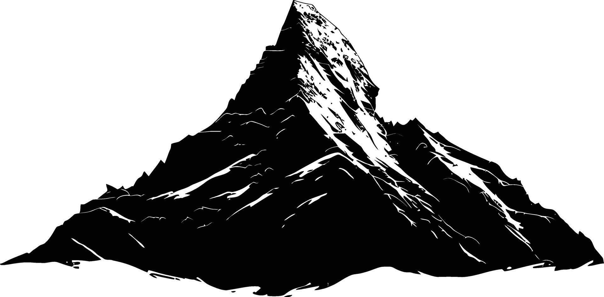 AI generated Silhouette mountain full black color only vector
