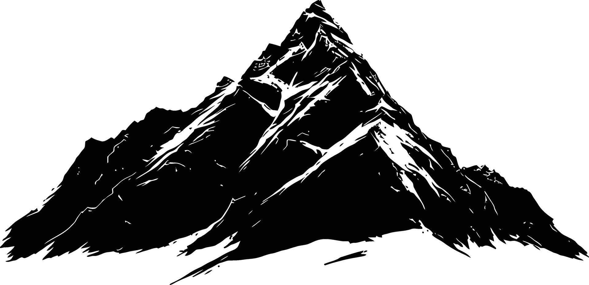 AI generated Silhouette mountain full black color only vector