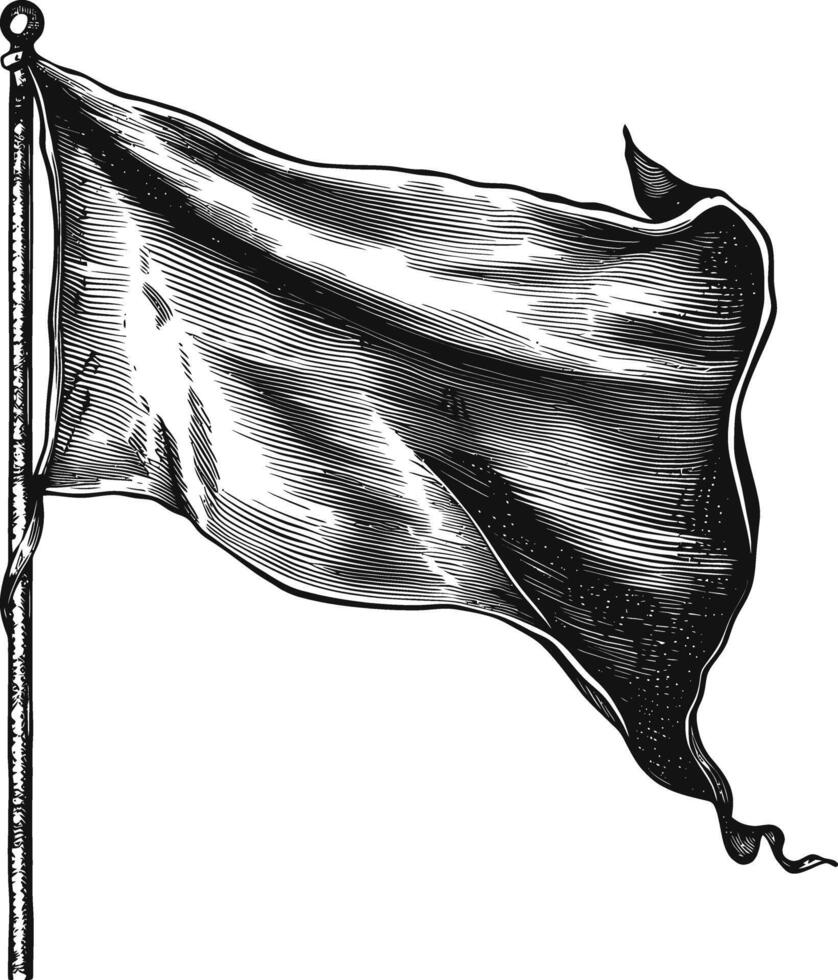 AI generated blank flag element with old engraving style vector