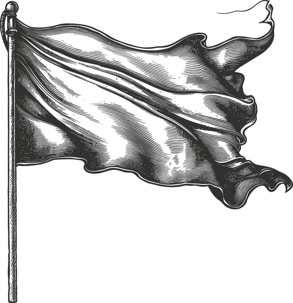 ai generado blanco bandera elemento con antiguo grabado estilo vector