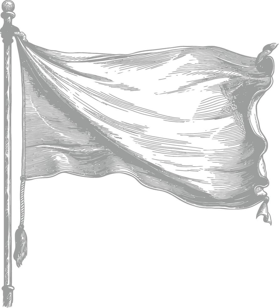 AI generated blank flag element with old engraving style vector