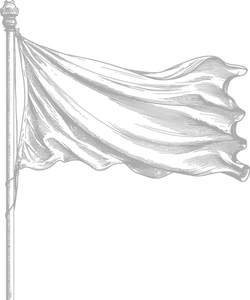 AI generated blank flag element with old engraving style vector