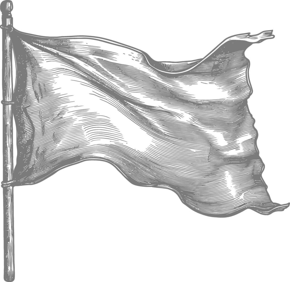 AI generated blank flag element with old engraving style vector