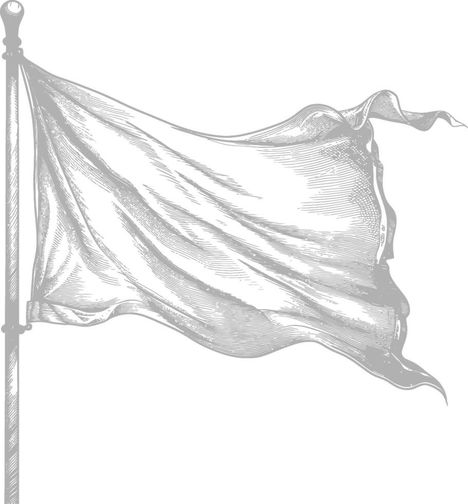 AI generated blank flag element with old engraving style vector