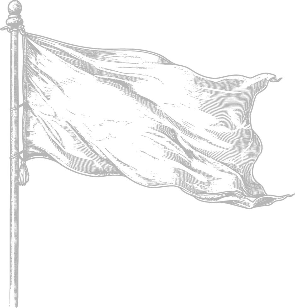 AI generated blank flag element with old engraving style vector