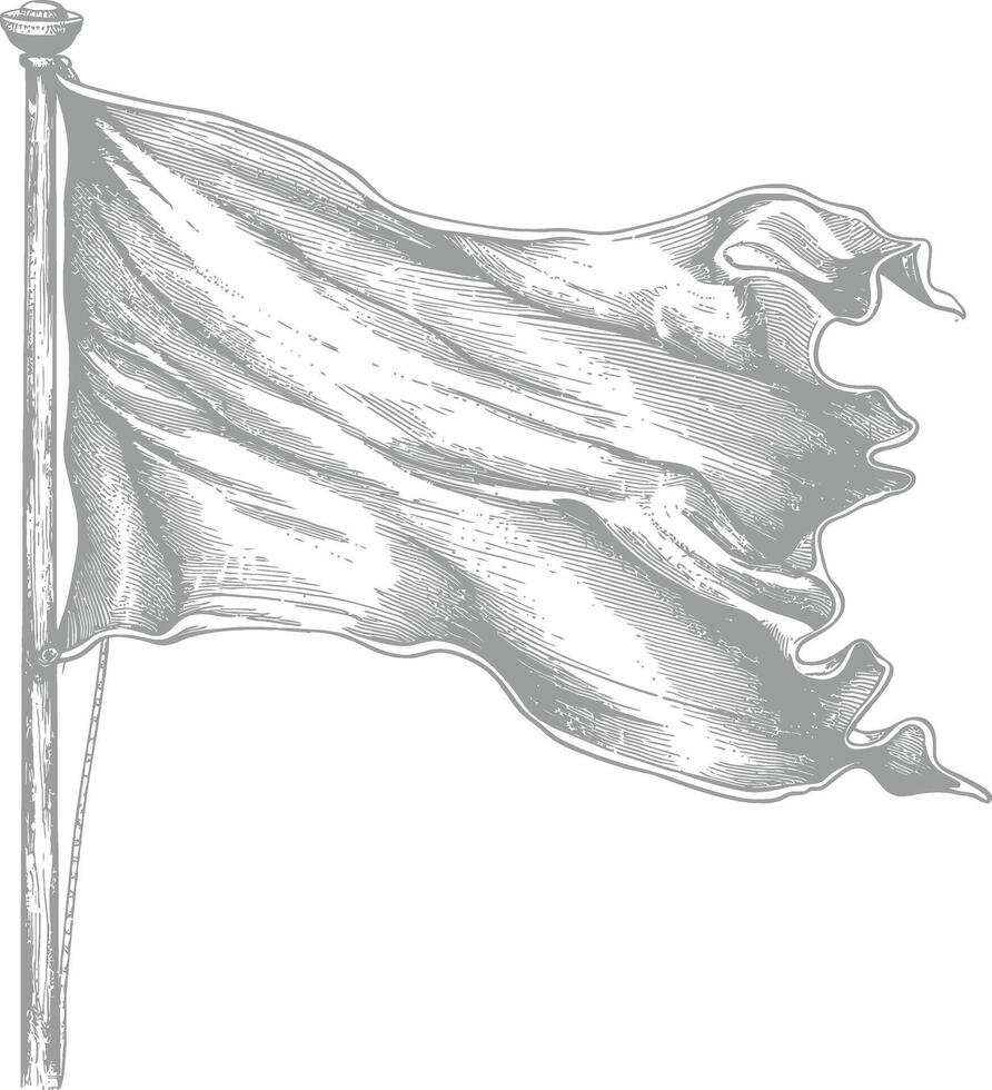AI generated blank flag element with old engraving style vector