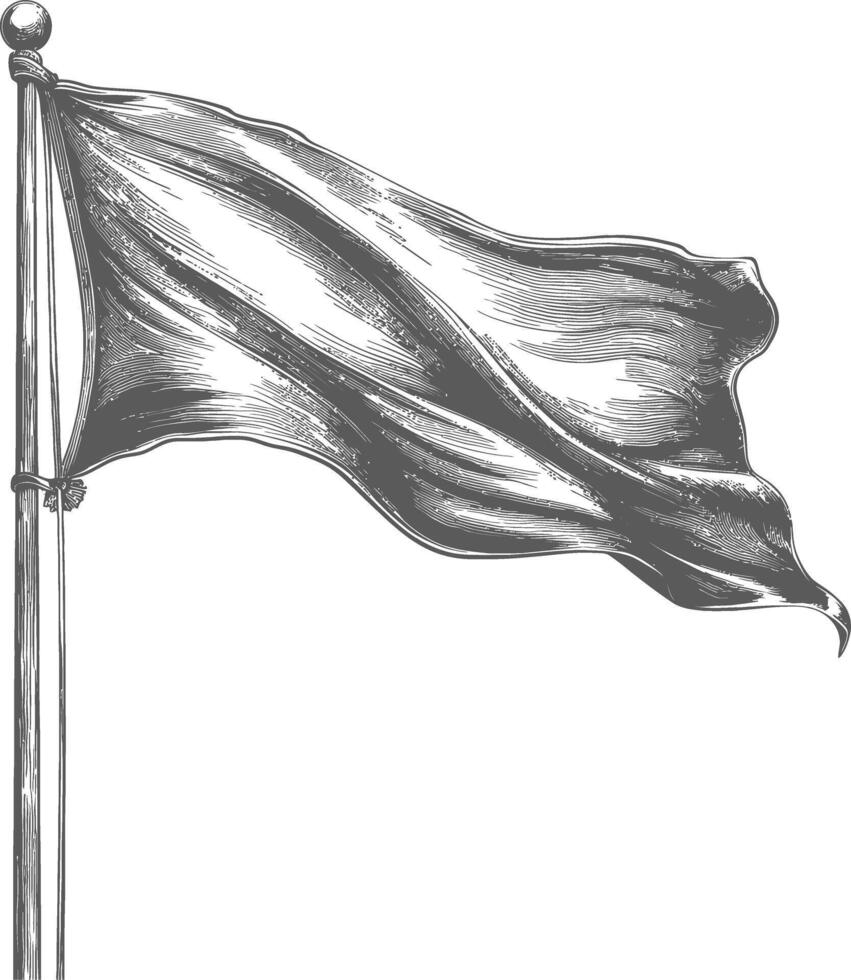 AI generated blank flag element with old engraving style vector