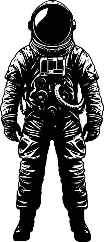 ai generado silueta astronauta negro color solamente lleno cuerpo vector