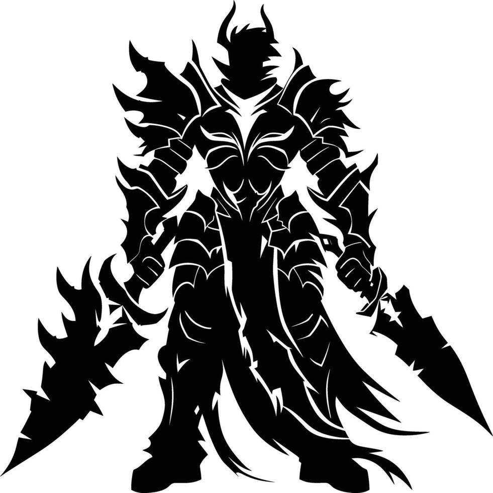 AI generated Silhouette club in mmorpg game black color only vector