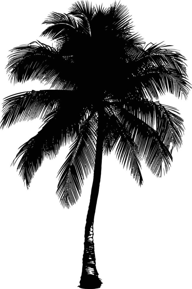 AI generated Silhouette coconut tree black color only vector